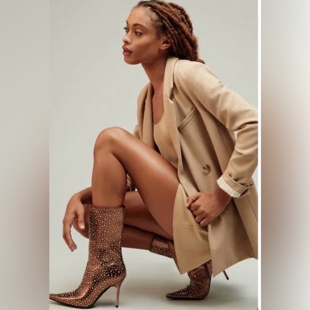 Anthropologie Tan Heeled Boots